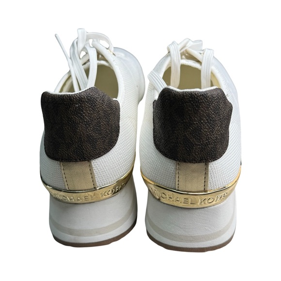 MICHAEL Michael Kors Monique Knit Sneaker White/Gold-tone Accents NWOT Size 9.5 - Picture 6 of 15